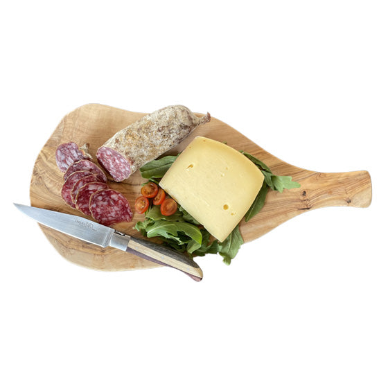 Olivo Schneidebrett aus Olivenholz 35x15cm arrangiert